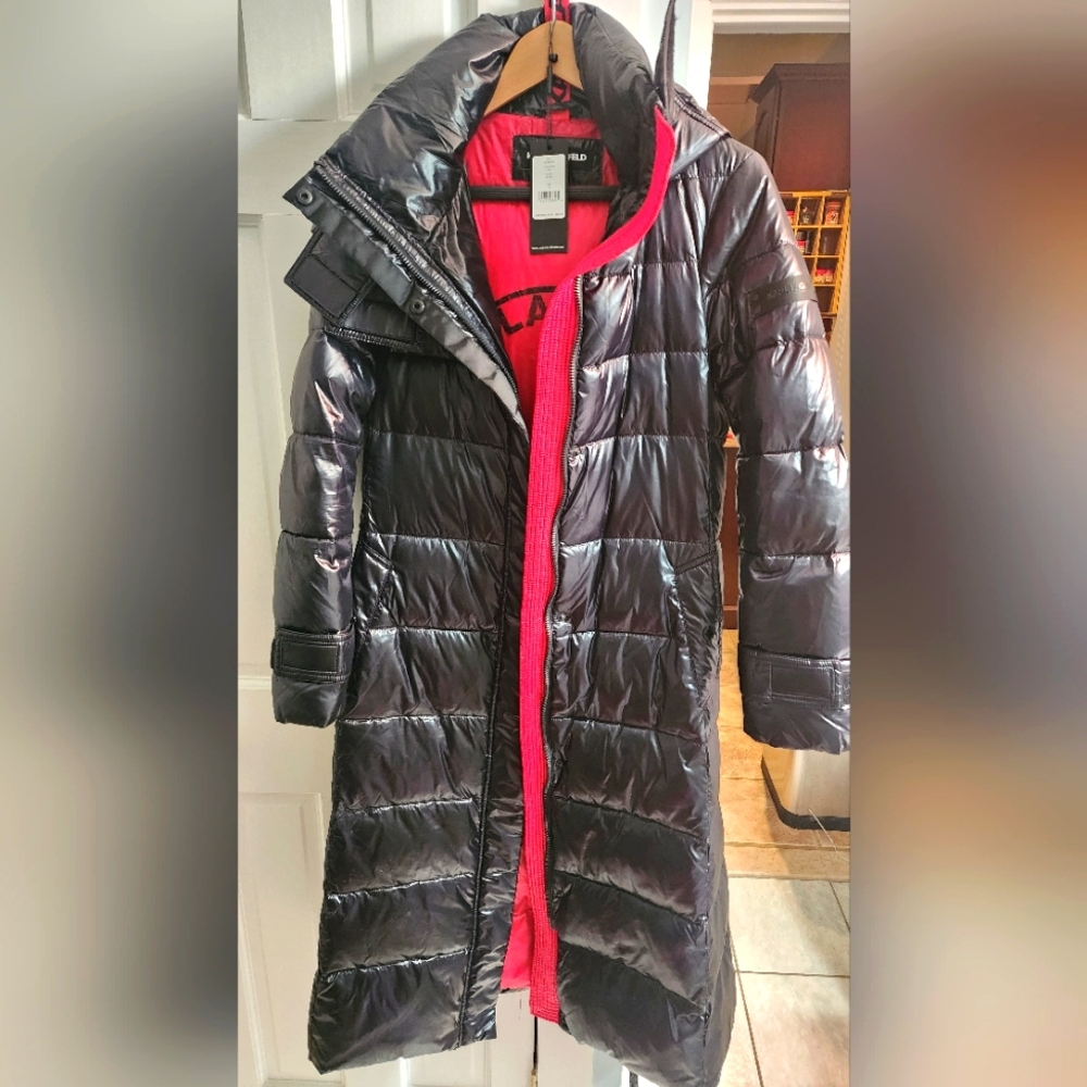 Karl Lagerfeld Long Shiny Women's Coat